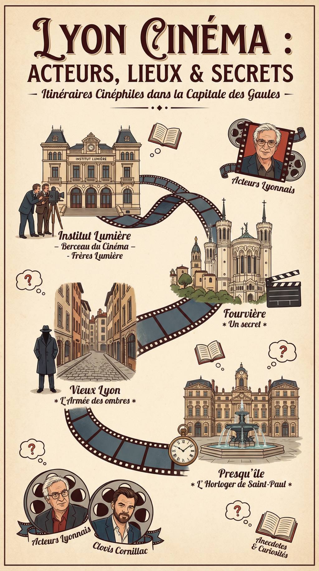 Acteurs lyonnais : lieux de tournage, anecdotes et itinéraires cinéphiles dans la capitale des Gaules